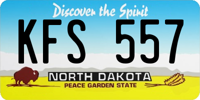 ND license plate KFS557