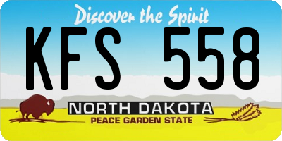 ND license plate KFS558