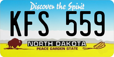 ND license plate KFS559