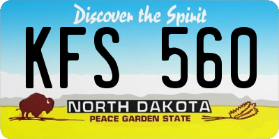ND license plate KFS560