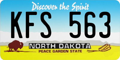 ND license plate KFS563