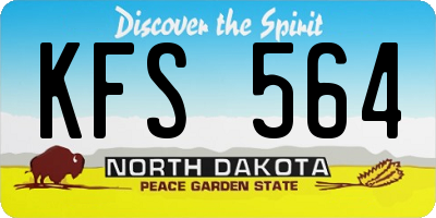 ND license plate KFS564