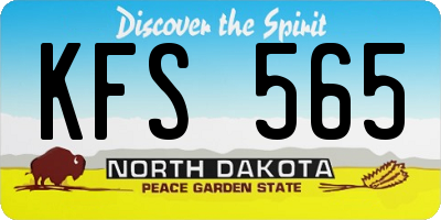ND license plate KFS565