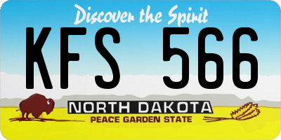 ND license plate KFS566