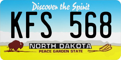 ND license plate KFS568