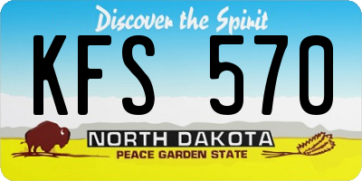 ND license plate KFS570