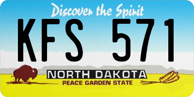 ND license plate KFS571