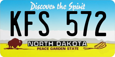 ND license plate KFS572