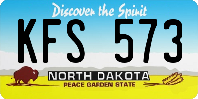 ND license plate KFS573