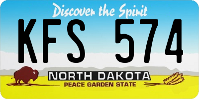 ND license plate KFS574