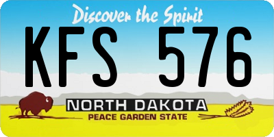 ND license plate KFS576