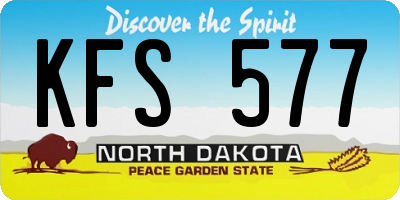 ND license plate KFS577