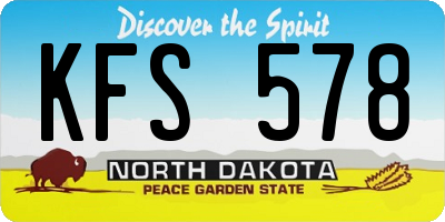 ND license plate KFS578
