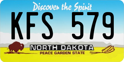 ND license plate KFS579