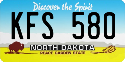 ND license plate KFS580
