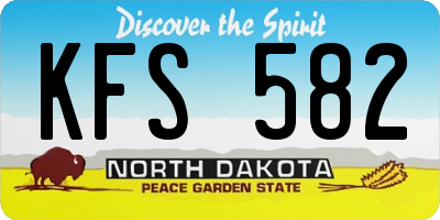 ND license plate KFS582