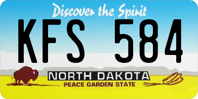 ND license plate KFS584