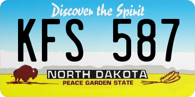ND license plate KFS587