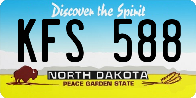 ND license plate KFS588