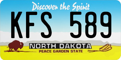ND license plate KFS589