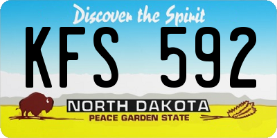 ND license plate KFS592