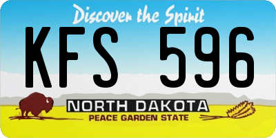 ND license plate KFS596
