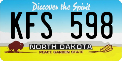 ND license plate KFS598