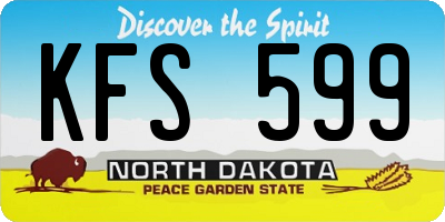 ND license plate KFS599