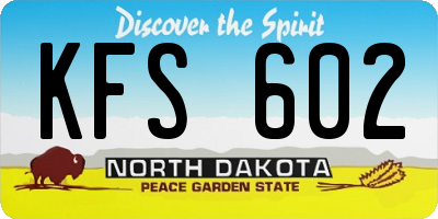 ND license plate KFS602