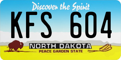 ND license plate KFS604