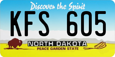 ND license plate KFS605