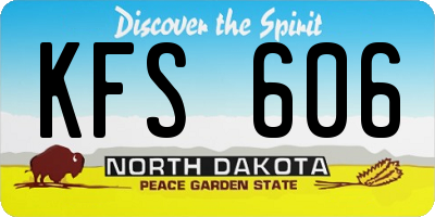 ND license plate KFS606