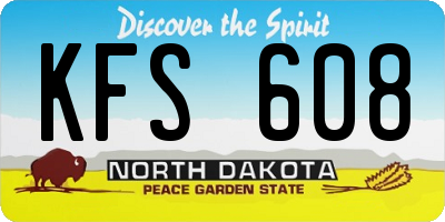 ND license plate KFS608