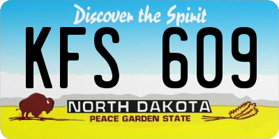 ND license plate KFS609