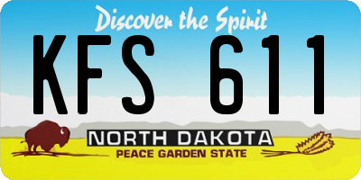 ND license plate KFS611