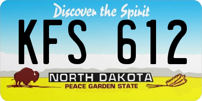 ND license plate KFS612