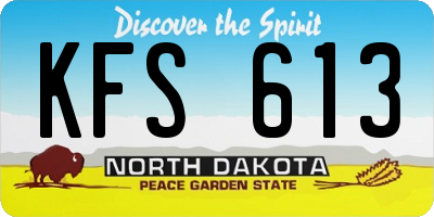 ND license plate KFS613