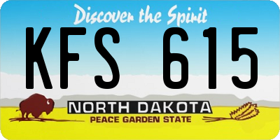 ND license plate KFS615