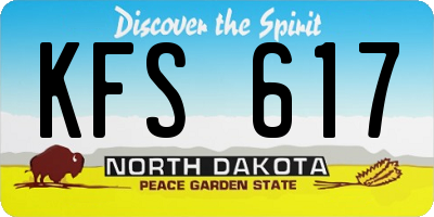 ND license plate KFS617