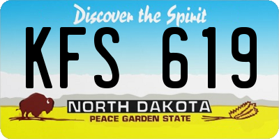 ND license plate KFS619
