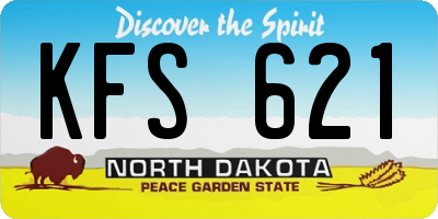 ND license plate KFS621