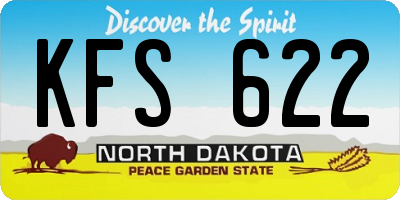 ND license plate KFS622