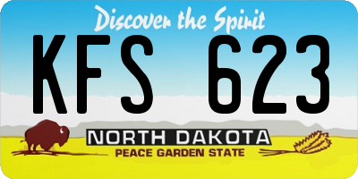 ND license plate KFS623