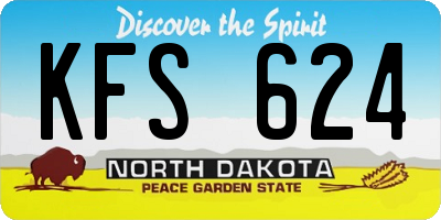 ND license plate KFS624