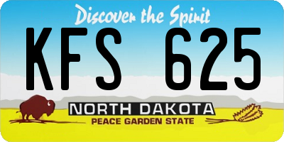 ND license plate KFS625