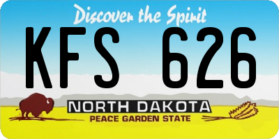 ND license plate KFS626