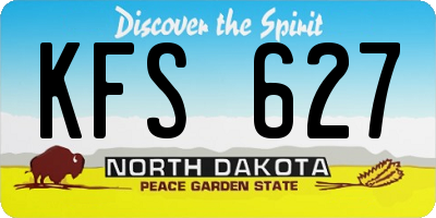 ND license plate KFS627