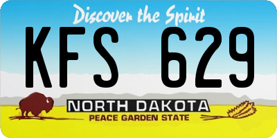 ND license plate KFS629