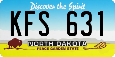 ND license plate KFS631