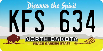 ND license plate KFS634